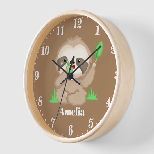 Cute sloth voegt naam meiden kamerdecor toe (Hoek)
