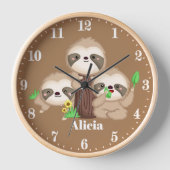 Cute sloth voegt naam meiden kamerdecor toe (Voorkant)