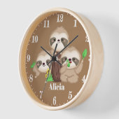 Cute sloth voegt naam meiden kamerdecor toe (Hoek)