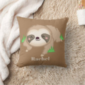 Cute sloth voegt naam meiden kamerdecor toe kussen (Deken)