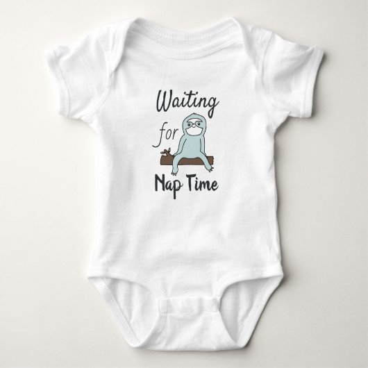 Cute Sloth Waiting for Nap Time Romper (Voorkant)