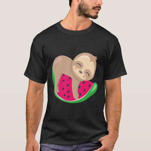 Cute Sloth Watermelon T-shirt (Voorkant)
