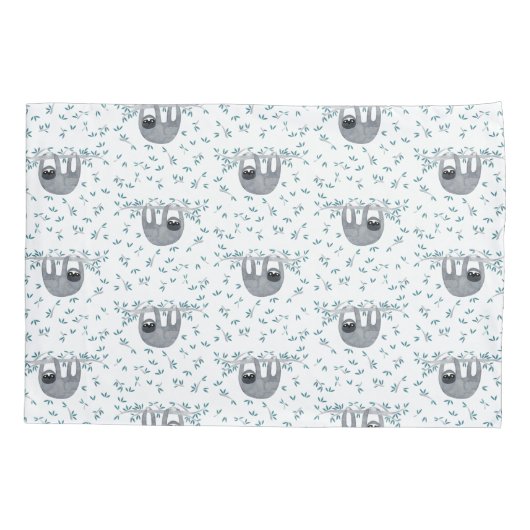 Cute Sloth Waterverf Kussensloop (Achterkant-Links)