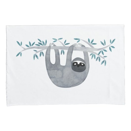 Cute Sloth Waterverf Kussensloop (Voorkant-Rechts)