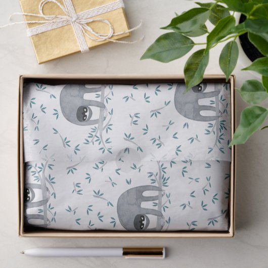 Cute Sloth Waterverf Pattern Tissuepapier (Geschenk)