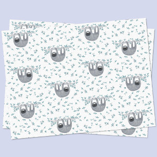 Cute Sloth Waterverf Pattern Tissuepapier