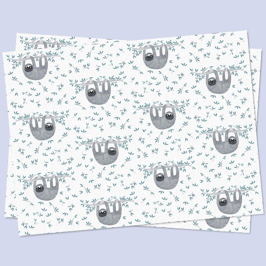 Cute Sloth Waterverf Pattern Tissuepapier