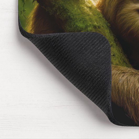 Cute Sloth Wearing a Santa Hat Muismat (Hoek)