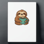 Cute Sloth with Coffee Mug � Cozy Relaxed Animal A Fotoplaat<br><div class="desc">Cute Sloth with Coffee Mug � Cozy Relaxed Animal Art Classic T-Shirt</div>