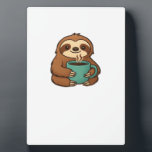 Cute Sloth with Coffee Mug � Cozy Relaxed Animal A Fotoplaat<br><div class="desc">Cute Sloth with Coffee Mug � Cozy Relaxed Animal Art Classic T-Shirt</div>