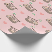 Cute Sloth Wrapping Paper Cadeaupapier (Hoek)