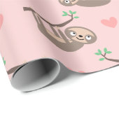 Cute Sloth Wrapping Paper Cadeaupapier (Rol Hoek)