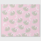 Cute Sloth Wrapping Paper Cadeaupapier (Vlak)