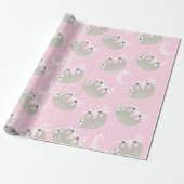 Cute Sloth Wrapping Paper Cadeaupapier (Uitgerold)