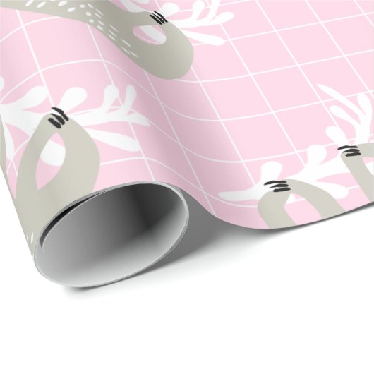 Cute Sloth Wrapping Paper Cadeaupapier (Rol Hoek)