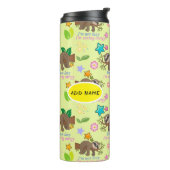 Cute Sloth Yellow Pattern Funny Lazy Quote Floral Thermosbeker (Gedraaid links)