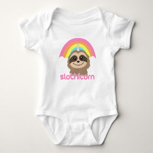 Cute Slothicorn Sloth Baby Romper (Voorkant)