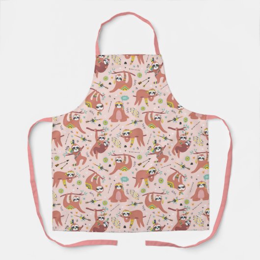 Cute Sloths Apron Schort (Voorkant)