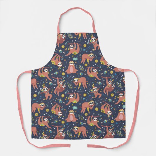 Cute Sloths Apron Schort (Voorkant)