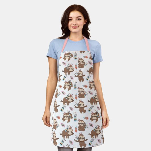 Cute Sloths Apron Schort (Gedragen)