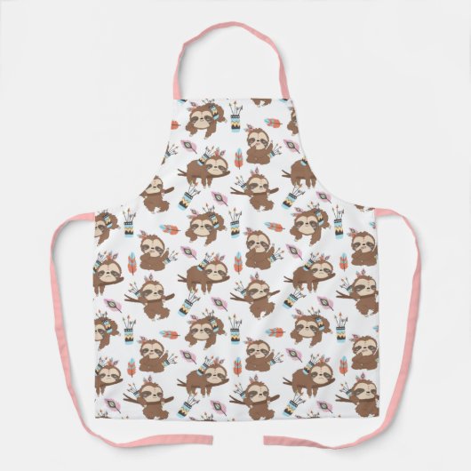 Cute Sloths Apron Schort (Voorkant)