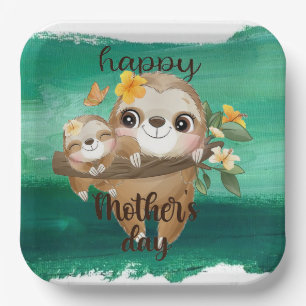 Cute Sloths Baby mama Papieren Bordje
