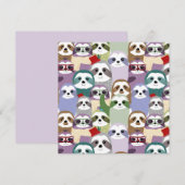 Cute Sloths Holiday Kaart (Voorkant / Achterkant)
