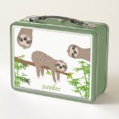 Cute Sloths Monogrammed Lunch Box (Achterkant)