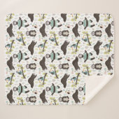 Cute Sloths Sherpa Blanket Deken (Voorkant (horizontaal))