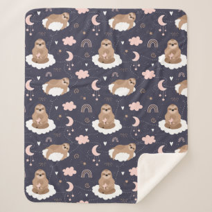 Cute Sloths Sherpa Blanket Deken