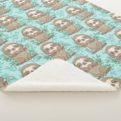 Cute Sloths Sherpa Blanket Deken (3/4)