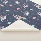 Cute Sloths Sherpa Blanket Deken (3/4)