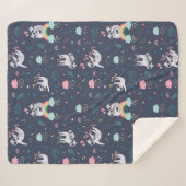 Cute Sloths Sherpa Blanket Deken (Voorkant (horizontaal))