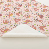 Cute Sloths Sherpa Blanket Deken (3/4)