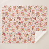 Cute Sloths Sherpa Blanket Deken (Voorkant (horizontaal))