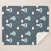 Cute Sloths Sherpa Blanket Deken (Voorkant (horizontaal))