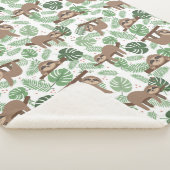 Cute Sloths Sherpa Blanket Deken (3/4)