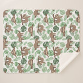 Cute Sloths Sherpa Blanket Deken (Voorkant (horizontaal))