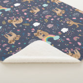 Cute Sloths Sherpa Blanket Deken (3/4)