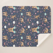 Cute Sloths Sherpa Blanket Deken (Voorkant (horizontaal))