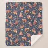 Cute Sloths Sherpa Blanket Deken (Voorkant)