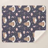 Cute Sloths Sherpa Blanket Sherpa Deken (Voorkant (horizontaal))