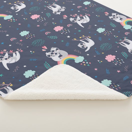 Cute Sloths Sherpa Blanket Sherpa Deken (3/4)