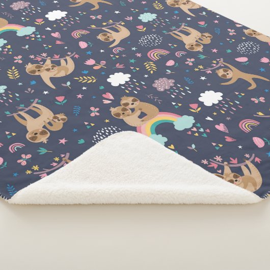 Cute Sloths Sherpa Blanket Sherpa Deken (3/4)