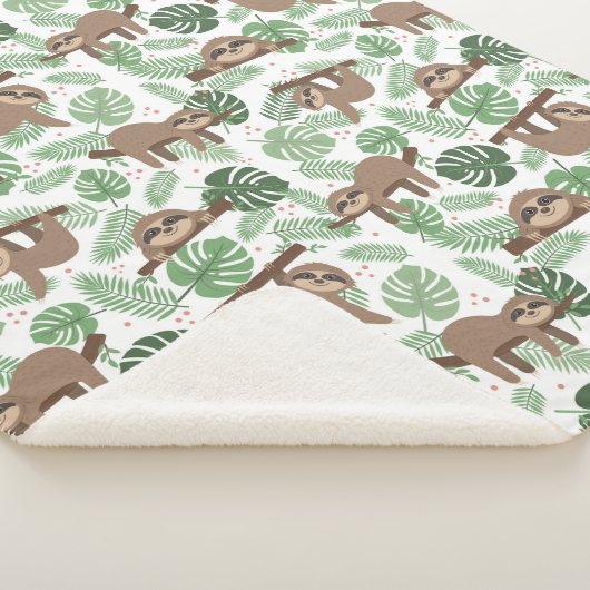 Cute Sloths Sherpa Blanket Sherpa Deken (3/4)