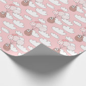 Cute Sloths Wrapping Paper Cadeaupapier (Hoek)