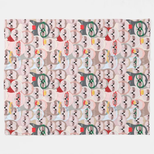 Cute Slots Fleece Blanket (Voorkant (Horizontaal))