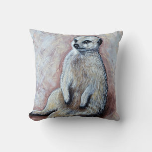 Cute Slouchy Meerkat Painting Kussen