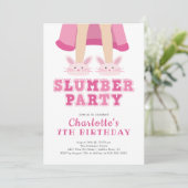 Cute Slumber Pajama Birthday Uitnodiging (Staand voorkant)