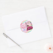 Cute Slumber Party Birthday Hartelijk dank Ronde Sticker (Envelop)